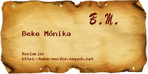 Beke Mónika névjegykártya